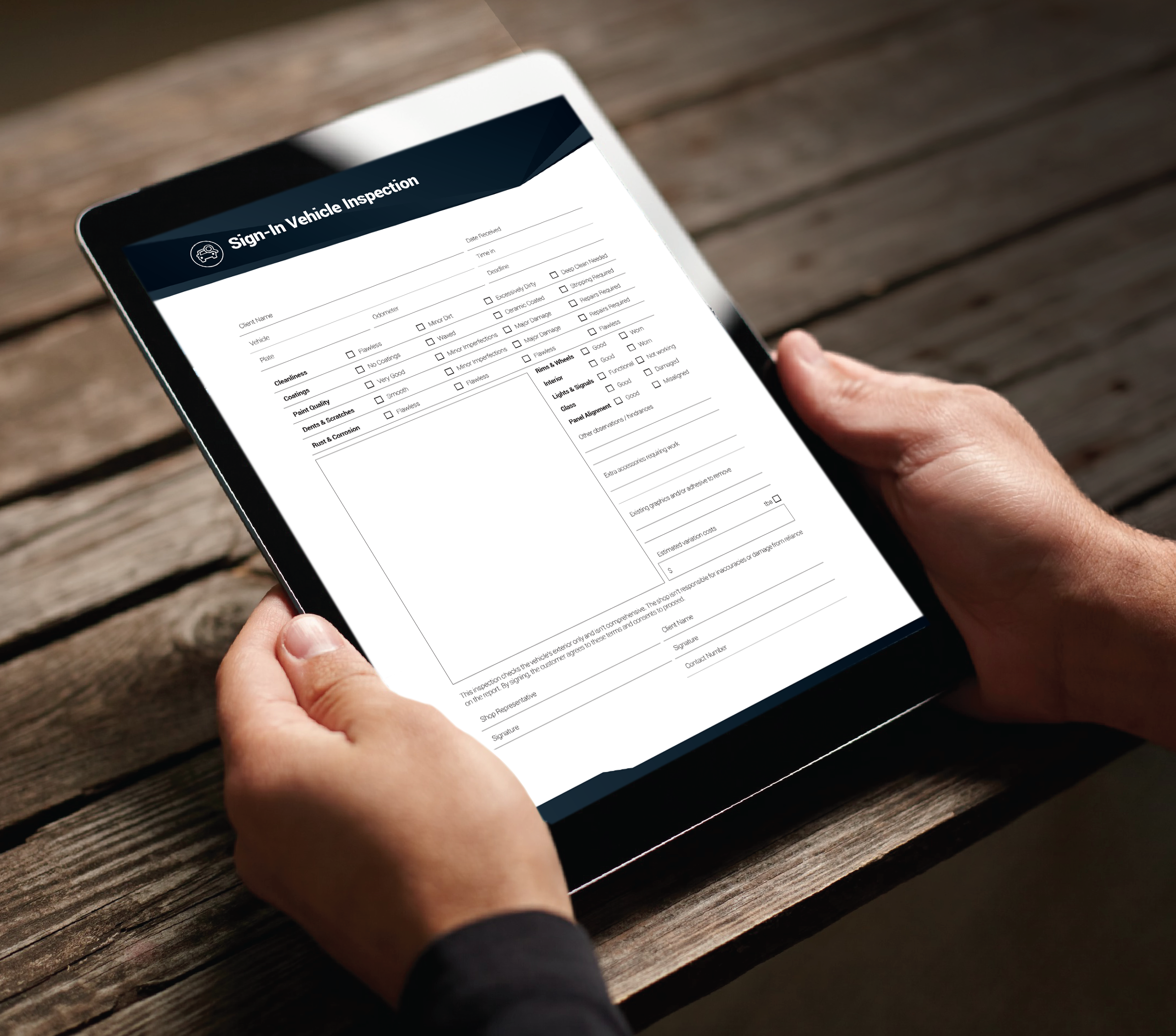 [Free Sample] My Wrap Game™ Vehicle Inspection Form